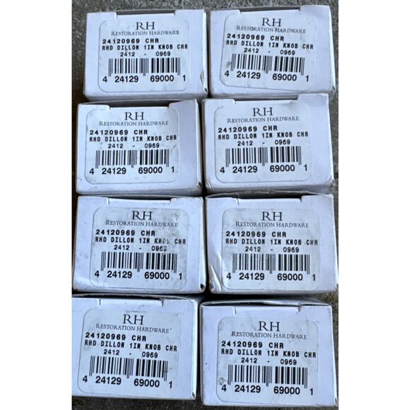 Restoration Hardware Dillon Knobs Large 1” Chrome Lot Of Eight (8) New - Picture 1 of 9